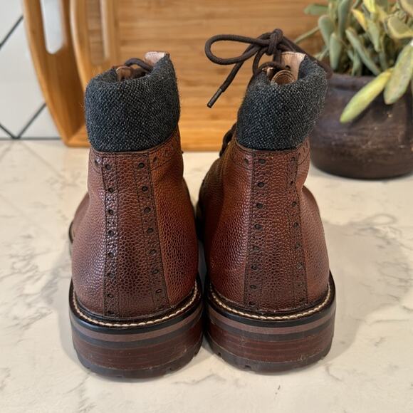 Warfield & Grand Darren cap toe lace up boots rugged academia leather size 11 - Picture 5 of 12